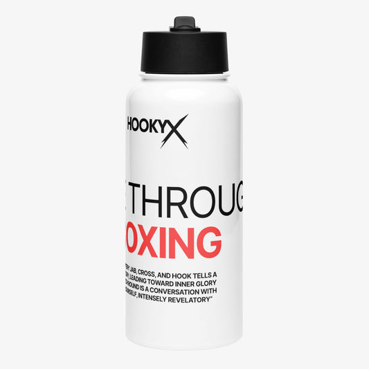 HOOKYX Thermal Water Bottle, 950ml Stainless Steel, Straw & Rotating Handle