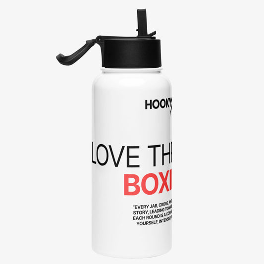 HOOKYX Thermal Water Bottle, 950ml Stainless Steel, Straw & Rotating Handle